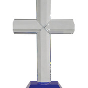 CRY522  Premier Crystal Cross with Blue Base 