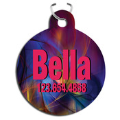 UN5773  Round 2-Sided Gloss Aluminum Pet Tag with Triangle Attachment