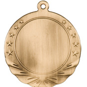HR914G - 2 3/4" Antique Gold 2" Insert Holder Medal