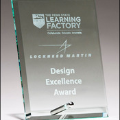 G2835 - 5 X 7 GLASS AWARD WITH SILVER POST 
