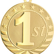 SB262 - 2 3/4" Bright Gold 1st Place Starbrite Medal
