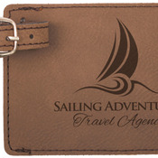 GFT180 Dark Brown Leatherette Luggage Tag