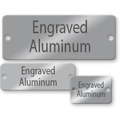 Aluminum name tag, engraved