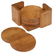 CST12  Bamboo Round 6-Coaster Set
