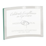 TC6501 - 7" x 5" x 3/8" Jade Glass Crescent