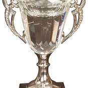 CRY052S - 8" Crystal Cup with Silver Handles and Stem