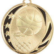 MS702G - 2" Bright Gold Basketball Laserable MidNite Star Medal