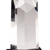CRY010L - 10" Crystal Star Column on Black Pedestal Base