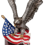 EGL76 - 10" Eagle and Flag on Resin Base