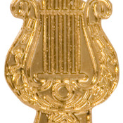 CHEN140 - Gold Music Lyre Metal Chenille Letter Insignia
