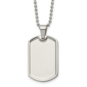 SRN2027-20 - Stainless Steel Polished 20in Dog Tag Necklace