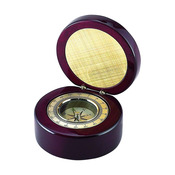 069955 - Round Piano Finish Box with Compass