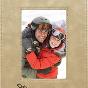 LLF146 4" x 6" Light Brown Leatherette Frame