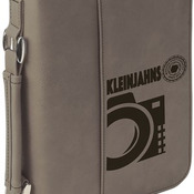 GFT413  6 3/4" x 9 1/4" Gray Leatherette Book/Bible Cover with Zipper & Handle