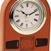 LLC401  Rawhide Leatherette Arch Desk Clock