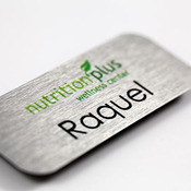 Aluminum name tag, full color, with logo