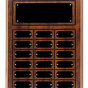 Cherry Finish Grooved Perpetual Plaque with 18 Plates