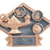 DPS68   6" X 4-1/2" Diamond Plate Resin Small Lamp of Knowledge Trophy