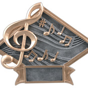 DPS19  6" X 4-1/2" Diamond Plate Resin Large Music Trophy