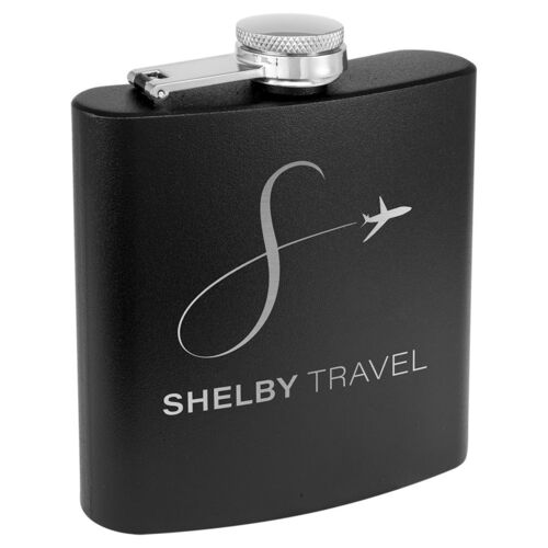 FSK502 - 6 oz. Matte Powder Coated Laserable Stainless Steel Flask Thumbnail