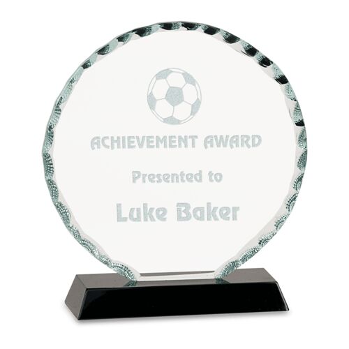 FC22 - 6 1/2" Round Facet Glass on Black Base Thumbnail