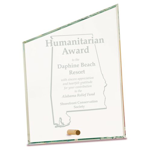 CE5518 - 6" x 8" Clear Slant Rectangle CrystalEdge Glass Thumbnail