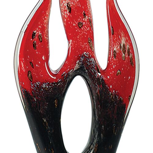 JDS AGS15 - 16 inch Red & Black Flame Art Glass AGS15  AGS15 - 16 inch Red & Black Flame Art Glass Thumbnail