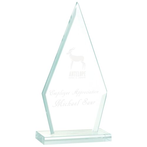 JGS52 - 7 1/2" Triangle Jade Glass Award Thumbnail