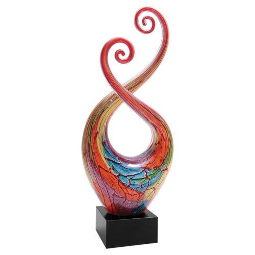 JDS AGS51 - 14" Multi-Color Twist Art Glass with Black Base AGS51 AGS51 - 14" Multi-Color Twist Art Glass with Black Base Thumbnail