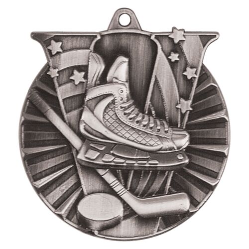 VM106S - 2" Antique Silver Hockey Victory Medal Thumbnail
