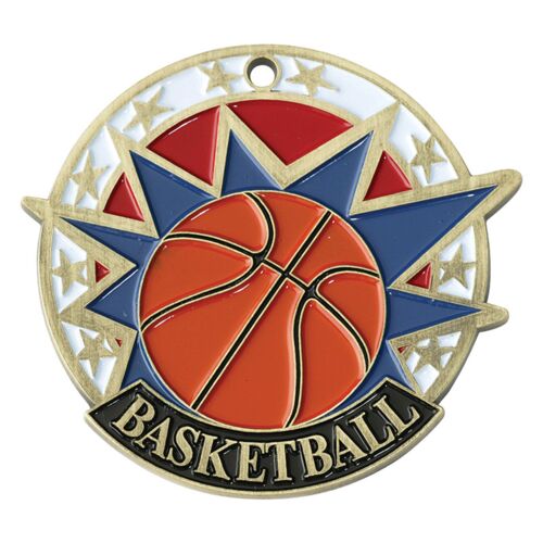 USA SPORT MEDAL, BASKETBALL, GOLD - 2" 38020-G Thumbnail