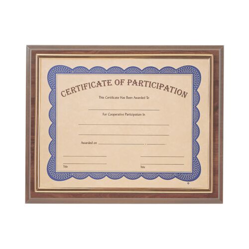 Cherry Finish Plaque with Gold Slide-In Certificate Frame Thumbnail