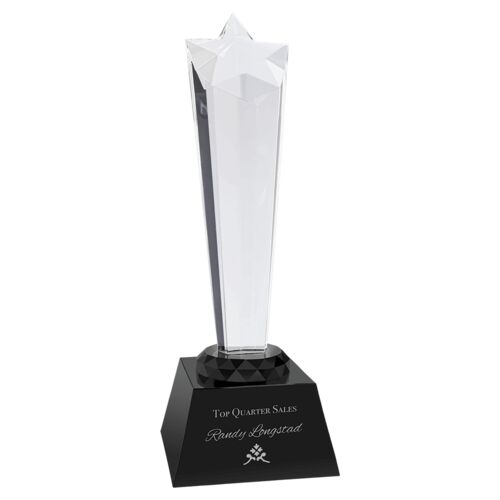 CRY411 - 9" Crystal Rising Star with Black Base Thumbnail