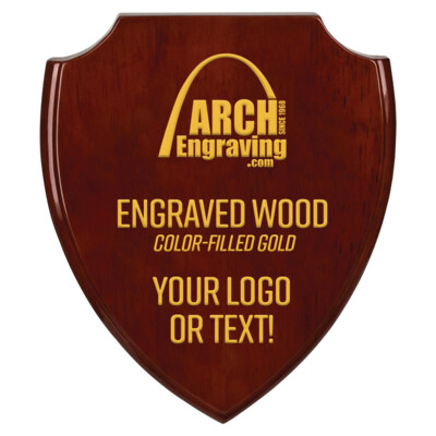 Rosewood Piano Finish Shield Plaque Thumbnail