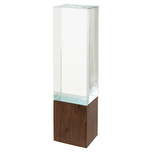 SRG04 - 9" Rectangle Sierra Glass with Walnut Base Thumbnail