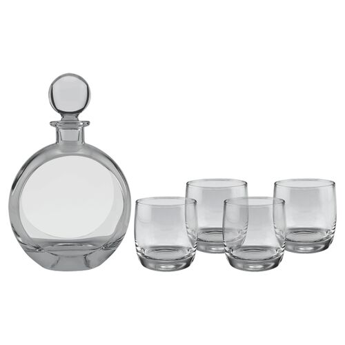 DCS302S - 750 mL Flat Round Glass Decanter SET Thumbnail
