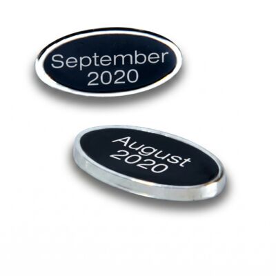 OVBARG Black and Silver Cloisonné Oval Date Bar Thumbnail