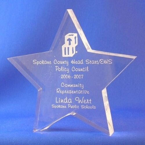 JDS STA5C 5" x 5" Clear Star Paperweight Acrylic STA5C STA5C 5" x 5" Clear Star Paperweight Acrylic Thumbnail