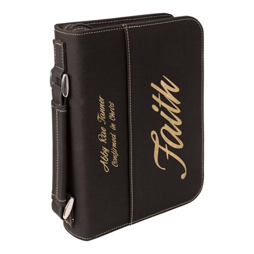 JDS GFT287A  6 3/4" x 9 1/4" Black Leatherette Book/Bible Cover with Zipper and Handle GFT287A GFT287A  6 3/4" x 9 1/4" Black Leatherette Book/Bible Cover with Zipper and Handle Thumbnail