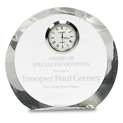 [CRY169] 4.5" Round Crystal Clock Thumbnail