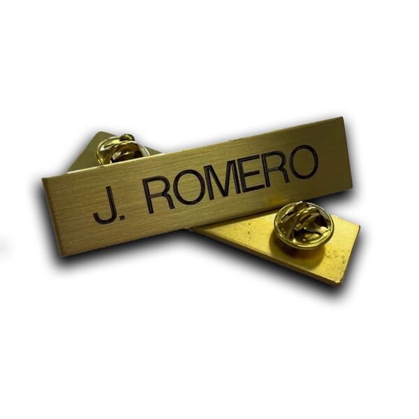 Solid BRASS/STAINLESS STEEL Name Tag, Engraved Thumbnail