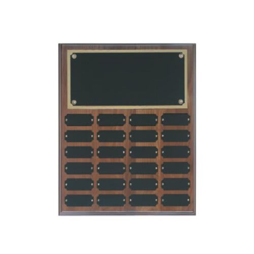 WPP24   Genuine Walnut Step Edge Perpetual Plaque with 24 Plates Thumbnail