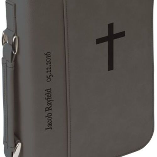 JDS GFT414  7 1/2" x 10 3/4" Gray Leatherette Book/Bible Cover with Zipper & Handle GFT414 GFT414  7 1/2" x 10 3/4" Gray Leatherette Book/Bible Cover with Zipper & Handle Thumbnail