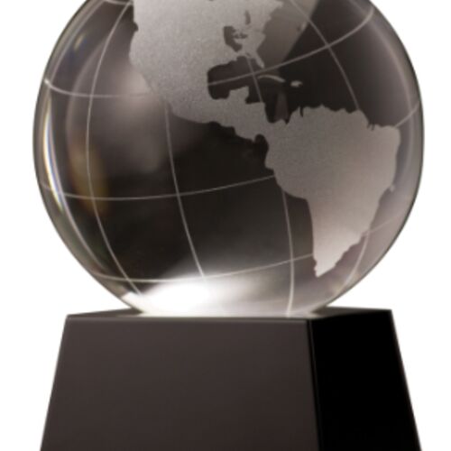 JDS CRY037   3" Crystal Globe on Black Base CRY037 CRY037   3" Crystal Globe on Black Base Thumbnail