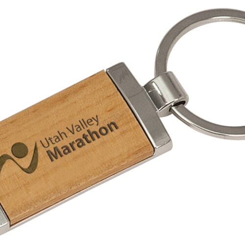 JDS GFT135   Silver & Wood Rectangle Keychain  GFT135 GFT135   Silver & Wood Rectangle Keychain  Thumbnail