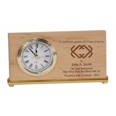 RA061  Genuine Red Alder Horizontal Desk Clock  Thumbnail