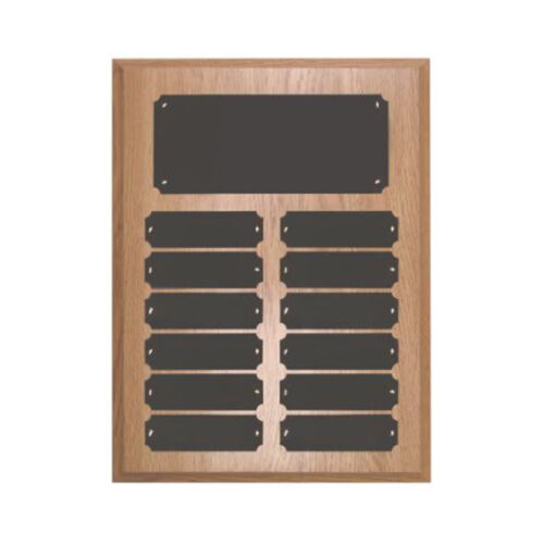  OPP12 - 12 Plate Oak Finish Completed Perpetual Plaque Thumbnail