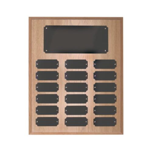 OPP18 - 18 Plate Oak Finish Completed Perpetual Plaque Thumbnail