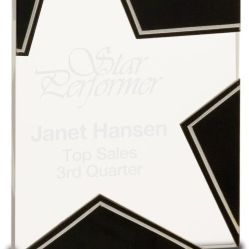 STG11   Silver and Black Star Glass  5 1/2" Thumbnail