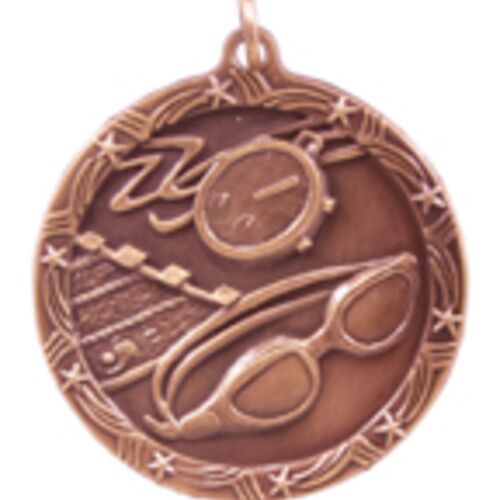 JDS ST21B - 1 3/4 inches Antique Bronze Swimming Shooting Star Medal ST21B ST21B - 1 3/4 inches Antique Bronze Swimming Shooting Star Medal Thumbnail